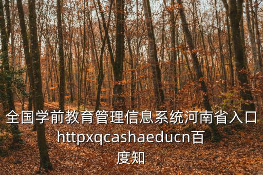 全國學前教育管理信息系統河南省入口httpxqcashaeducn百度知