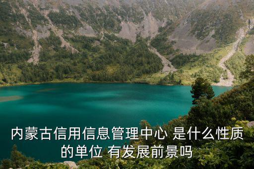 內蒙古信用信息管理中心 是什么性質的單位 有發展前景嗎