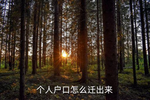 個人戶口怎么遷出來