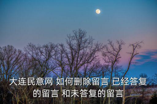 大連民意網 如何刪除留言 已經答復的留言 和未答復的留言