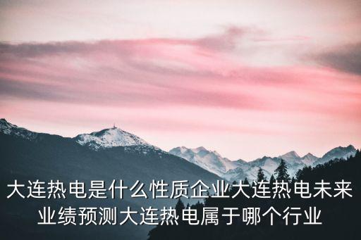 大連熱電是什么性質企業大連熱電未來業績預測大連熱電屬于哪個行業