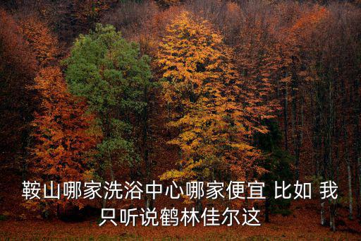 鞍山哪家洗浴中心哪家便宜 比如 我只聽說鶴林佳爾這