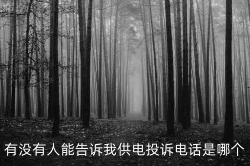 有沒有人能告訴我供電投訴電話是哪個