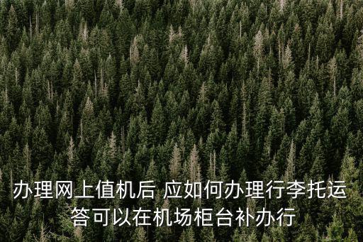 辦理網上值機后 應如何辦理行李托運 答可以在機場柜臺補辦行