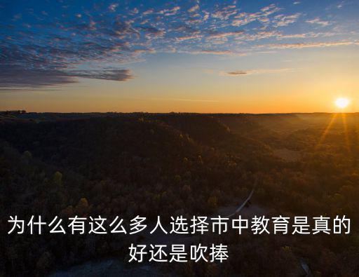 為什么有這么多人選擇市中教育是真的好還是吹捧