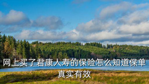 網上買了君康人壽的保險怎么知道保單真實有效