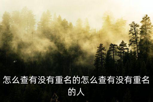 重名查詢，重名在哪里可以查詢新生兒查名字重名怎么查