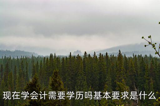 現在學會計需要學歷嗎基本要求是什么