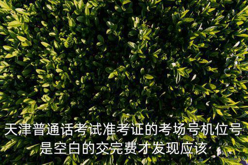 天津普通話考試準考證的考場號機位號是空白的交完費才發(fā)現應該