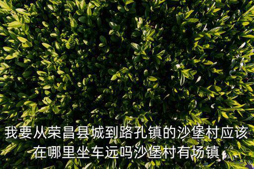 我要從榮昌縣城到路孔鎮的沙堡村應該在哪里坐車遠嗎沙堡村有場鎮