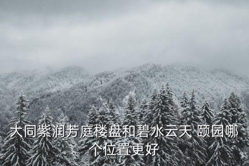 大同紫潤芳庭樓盤和碧水云天 頤園哪個位置更好