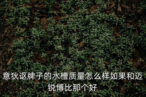 意狄謳牌子的水槽質(zhì)量怎么樣如果和邁銳博比那個好