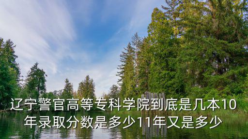 遼寧警察學院是幾本，遼寧警官高等專科學院到底是幾本10年錄取分數是多少11年又是多少