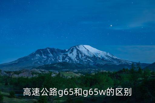 高速公路g65和g65w的區別
