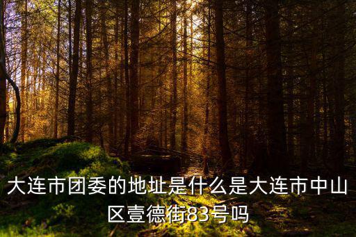 大連市團委的地址是什么是大連市中山區壹德街83號嗎