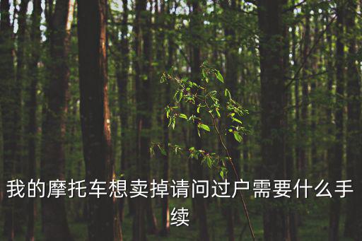 我的摩托車想賣掉請問過戶需要什么手續