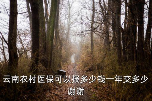 醫保，云南農村醫保可以報多少錢一年交多少謝謝