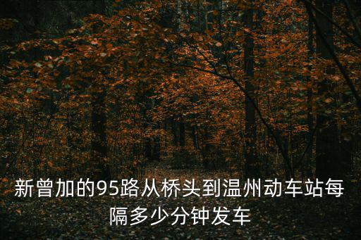 新曾加的95路從橋頭到溫州動車站每隔多少分鐘發車