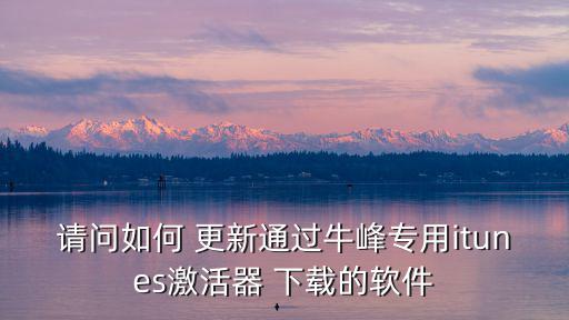 請問如何 更新通過牛峰專用itunes激活器 下載的軟件
