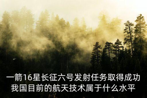 一箭16星長(zhǎng)征六號(hào)發(fā)射任務(wù)取得成功我國(guó)目前的航天技術(shù)屬于什么水平