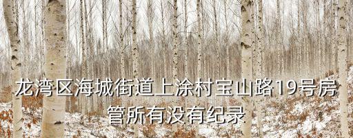 海城街道，龍灣區(qū)海城街道上涂村寶山路19號(hào)房管所有沒(méi)有紀(jì)錄