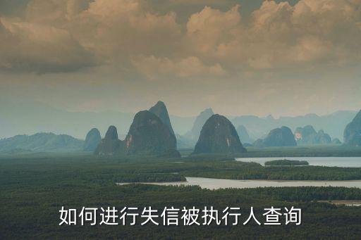 如何進行失信被執行人查詢