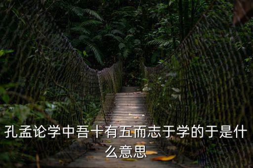 孔孟論學中吾十有五而志于學的于是什么意思