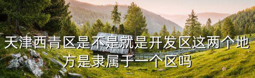 天津西青區是不是就是開發區這兩個地方是隸屬于一個區嗎