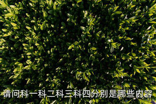 請問科一科二科三科四分別是哪些內容