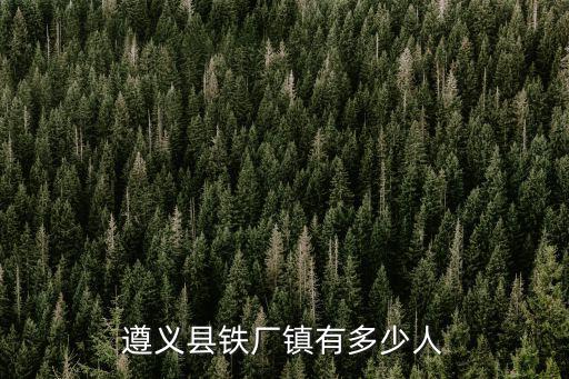 遵義縣鐵廠鎮(zhèn)有多少人