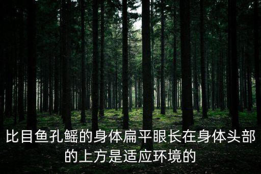 比目魚孔鰩的身體扁平眼長在身體頭部的上方是適應(yīng)環(huán)境的