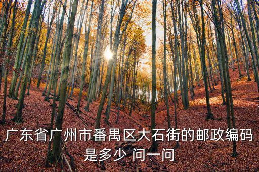 大石街，廣州番禺大石街是哪個鎮(zhèn)上的