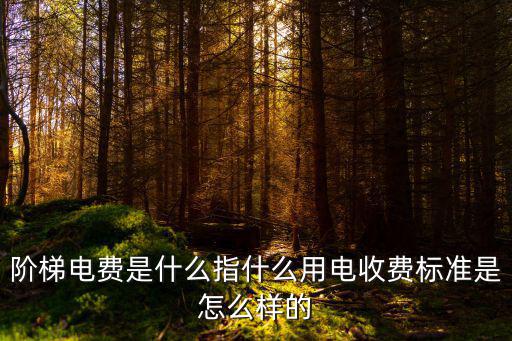 階梯電費是什么指什么用電收費標準是怎么樣的