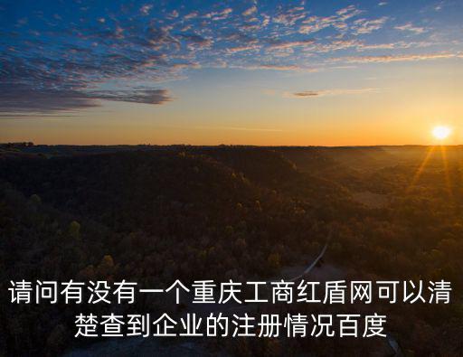 請問有沒有一個重慶工商紅盾網可以清楚查到企業的注冊情況百度