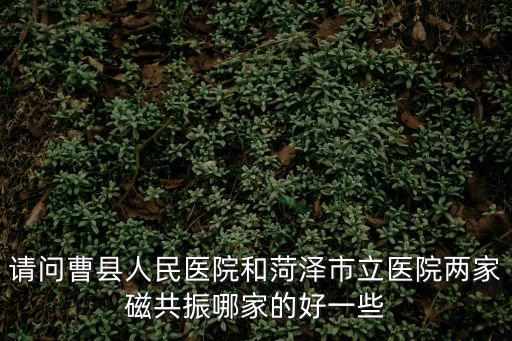 請問曹縣人民醫(yī)院和菏澤市立醫(yī)院兩家磁共振哪家的好一些