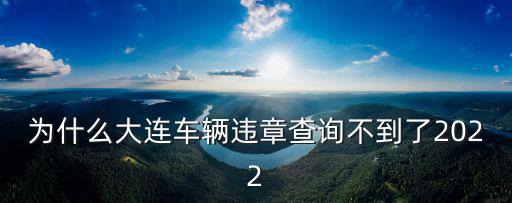 為什么大連車輛違章查詢不到了2022