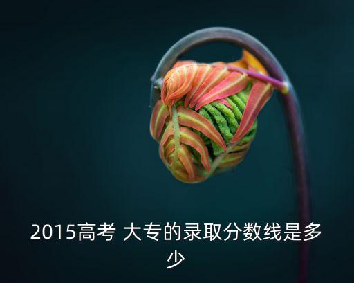 2015高考 大專的錄取分數線是多少