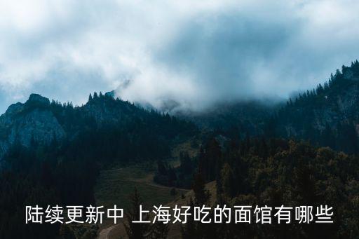 陸續(xù)更新中 上海好吃的面館有哪些