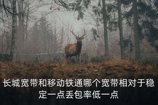 長城寬帶和移動鐵通哪個寬帶相對于穩定一點丟包率低一點