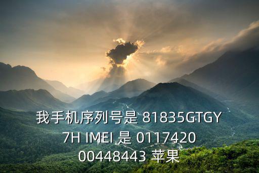 我手機序列號是 81835GTGY7H IMEI 是 011742000448443 蘋果