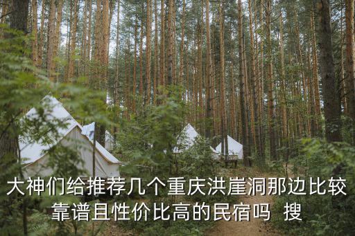 大神們給推薦幾個重慶洪崖洞那邊比較靠譜且性價比高的民宿嗎  搜