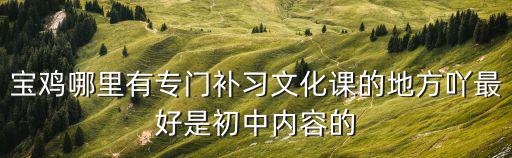 寶雞哪里有專門補(bǔ)習(xí)文化課的地方吖最好是初中內(nèi)容的