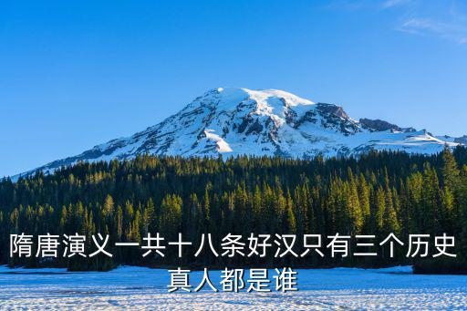 隋唐演義一共十八條好漢只有三個歷史真人都是誰