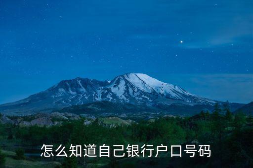 怎么知道自己銀行戶口號碼