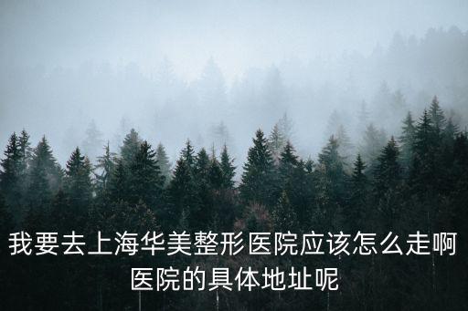 我要去上海華美整形醫院應該怎么走啊醫院的具體地址呢