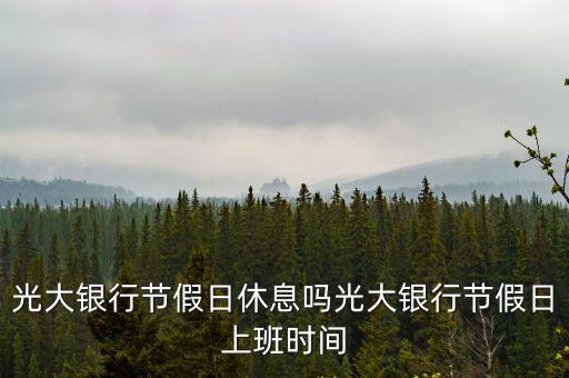 光大銀行節假日休息嗎光大銀行節假日上班時間
