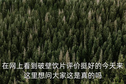 在網上看到破壁飲片評價挺好的今天來這里想問大家這是真的嗎