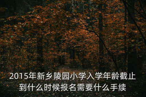 2015年新鄉(xiāng)陵園小學(xué)入學(xué)年齡截止到什么時候報名需要什么手續(xù)