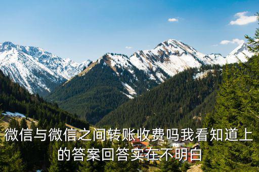 微信與微信之間轉賬收費嗎我看知道上的答案回答實在不明白