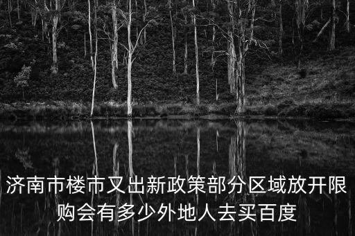 濟南市樓市又出新政策部分區域放開限購會有多少外地人去買百度